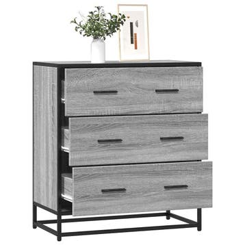 vidaXL Dressoir 68x35x76 cm bewerkt hout en metaal grijs, Verzenden