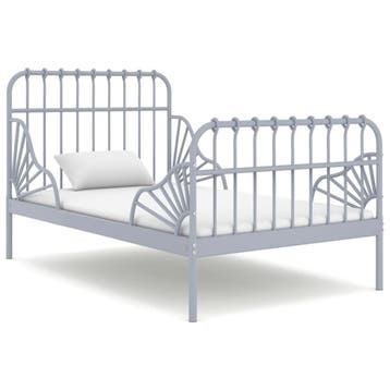 vidaXL Bedframe verlengbaar metaal grijs 80x130/200 cm, Huis en Inrichting, Verzenden, Nieuw