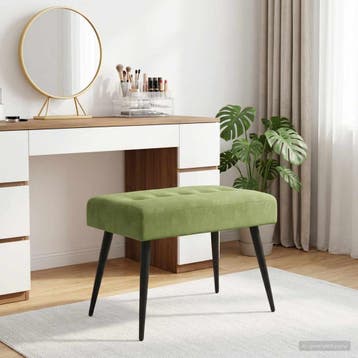 vidaXL Bank met knopen tufting Lichtgroen 60 x 40 x 45 cm, Verzenden