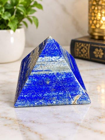 Hoogwaardige gepolijste lapis lazuli Piramide - Hoogte: 11, Verzamelen
