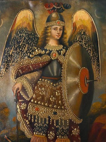 Peruvian Vicereganal Cuzco Painting (Mid XX) - St Miguel