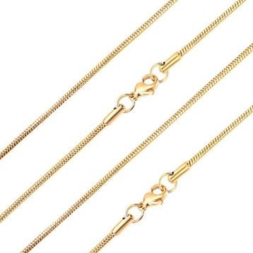 Fako Bijoux - Ketting - Slang Schakel - Snake Chain - RVS -, Bijoux, Sacs & Beauté, Verzenden