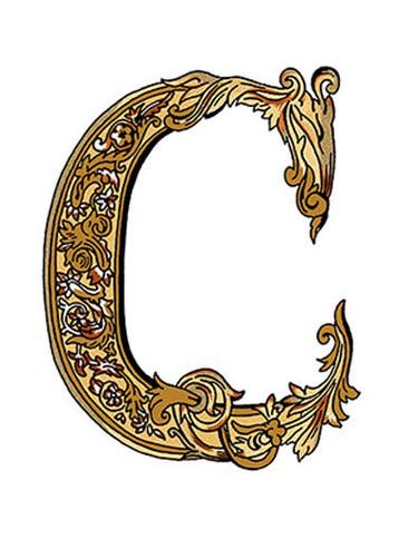 VERSACE ALFABET - Letter C (Bianco/Oro) / Vloertegel en, Ophalen of Verzenden