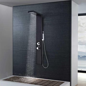 vidaXL Douche paneelsysteem aluminium matzwart, Verzenden, Nieuw