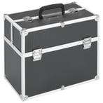 vidaXL Make-up koffer 38x23x34 cm aluminium zwart, Verzenden