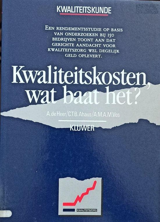 Kwaliteitskosten, wat baat het? / Kwaliteitskunde, Boeken, Economie, Management en Marketing, Gelezen, Verzenden