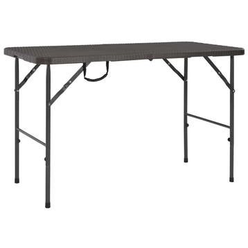 vidaXL Tuintafel inklapbaar rattan look 120x60x74 cm HDPE, Tuin en Terras, Verzenden, Nieuw