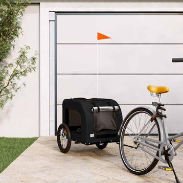 vidaXL Hondenfietstrailer oxford stof en ijzer zwart, Verzenden, Nieuw