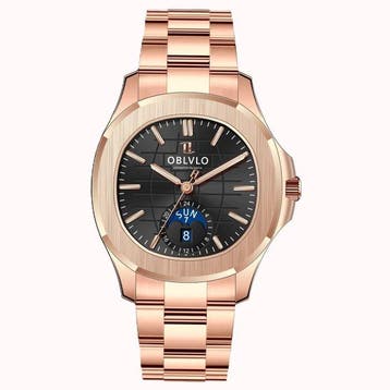 Oblvlo - Automatic - Day-Date - Gold - Sapphire - Premium, Handtassen en Accessoires, Horloges | Heren, Nieuw