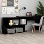 vidaXL Hoekbureau 200x50x76 cm bewerkt hout zwart, Huis en Inrichting, Verzenden, Nieuw