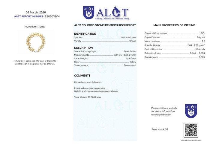 No Reserve - ALGT Certified - Exclusieve natuurlijke citrien, Verzamelen, Mineralen en Fossielen