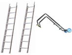 Solide dakladderset met nokhaak 4m, Ophalen of Verzenden, Ladder