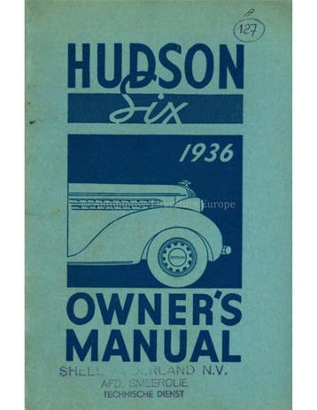 1936 HUDSON SIX INSTRUCTIEBOEKJE ENGELS, Ophalen of Verzenden