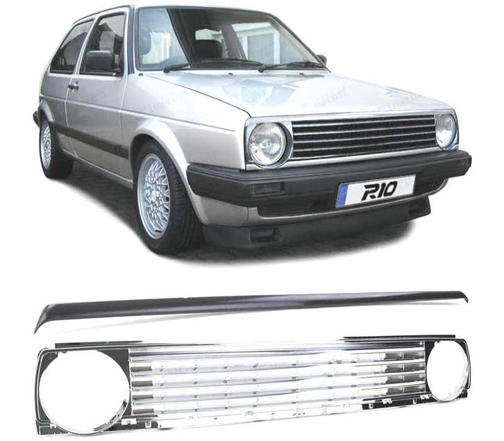 Calandre Pour Volkswagen Vw Golf 2 83-91 Chromé + Moulure No, Autos : Pièces & Accessoires, Carrosserie & Tôlerie, Envoi
