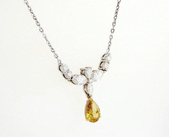 Halsketting - 18 karaat Witgoud - 2.17ct. tw. - Diamant -, Handtassen en Accessoires, Kettingen