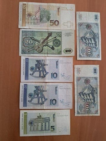 Duitsland. - 7 banknotes - 115 Deutsche Mark - various dates