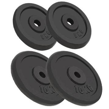 vidaXL Halterschijven 4 st 2x10 kg en 2x5 kg gietijzer, Verzenden, Nieuw