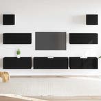 vidaXL Tv-meubelset 7 pcs Zwart Eiken 100 x 30 x 30 cm, Verzenden, Nieuw