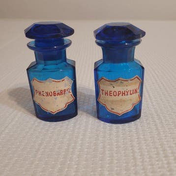 Apothekerspot (2) - Kristal - Apotheekfles Kristal, Antiek en Kunst