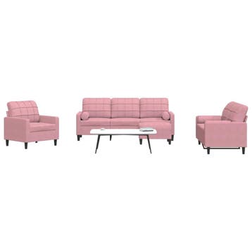 vidaXL 4-delige Loungeset met kussens en bolsters fluweel, Verzenden, Nieuw