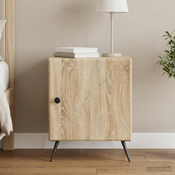 vidaXL Nachtkastje Sonoma Eiken 43 x 34,5 x 50 cm Bewerkt, Verzenden, Nieuw