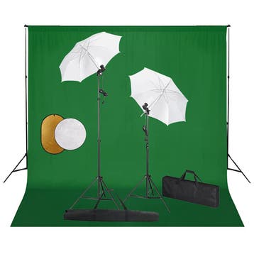 vidaXL Fotostudioset met lampen, paraplus, achtergrond en, Verzenden
