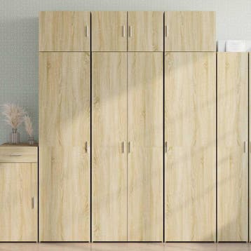 vidaXL Opbergkast 70x42,5x225 cm bewerkt hout sonoma, Verzenden, Nieuw