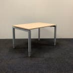 verstelbaar bureau 120x80 cm, Grijs metalen poten - Ahorn, In hoogte verstelbaar, Gebruikt