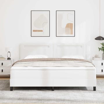 vidaXL Boxspring bed met matras Wit 180 x 200 cm Kunstleer, Verzenden, Nieuw