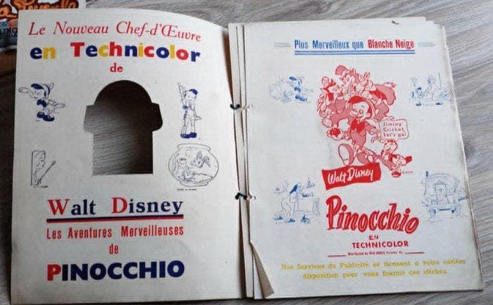 Pinocchio - 1 Original 1940s RKO Cinema Press Booklet - 1940, Verzamelen, Disney