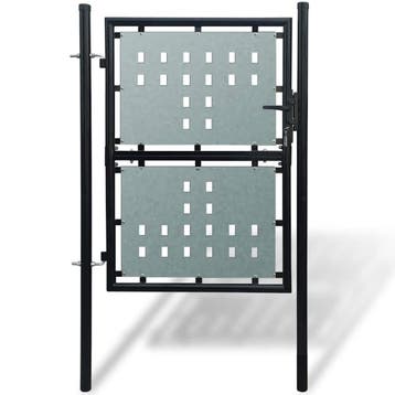 vidaXL Zwarte enkele deur schuttingpoort 100x125 cm, Verzenden