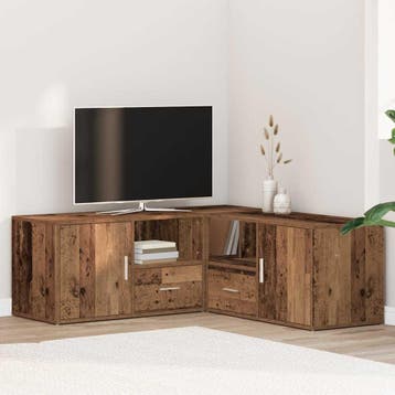 vidaXL Hoekkast 200x40x45 cm bewerkt hout oud houtkleurig, Verzenden, Nieuw