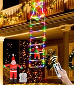 2dekans | Outdoor kerstverlichting LED ladder met kerstman, Diversen, Kerst, Ophalen of Verzenden, Nieuw
