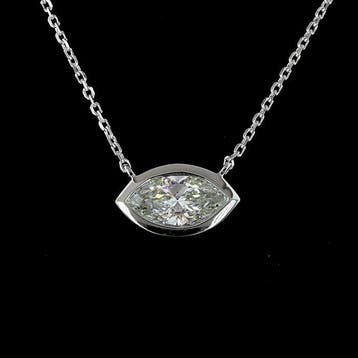 Zonder minimumprijs - Ketting met hanger - 14 karaat Witgoud