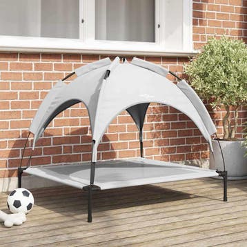 vidaXL Hondenbed 90 x 81 x 80,5 cm Staal Zilvergrijs, Verzenden, Nieuw