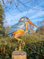 Ijsvogel op tak - Figurine - Natuurlijke vibe - Métal