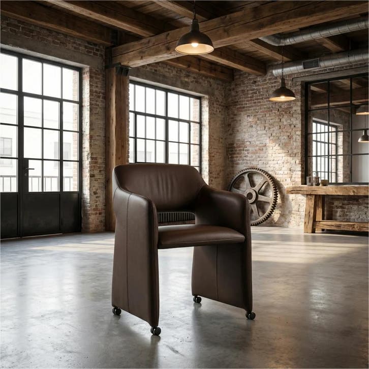 Leren eetkamerstoel Icon - Toledo Espresso (bruin), Huis en Inrichting, Stoelen, Nieuw, Leer, Ophalen of Verzenden