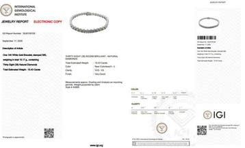 Zonder minimumprijs - Armband - 14 karaat Witgoud, VVS/VS -