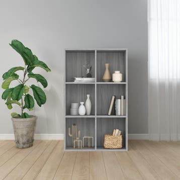 vidaXL Boekenkast/dressoir 66x30x98 cm bewerkt hout grijs, Verzenden, Nieuw