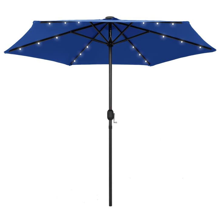 vidaXL Parasol met LED-verlichting en aluminium paal 270 cm, Tuin en Terras, Parasols, Nieuw, Verzenden