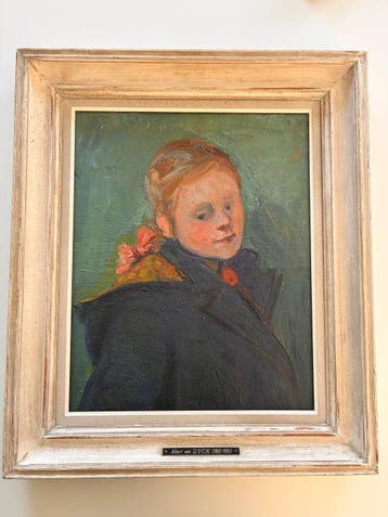Albert Van Dyck (1902–1951) - Portrait de jeune fille, Antiquités & Art