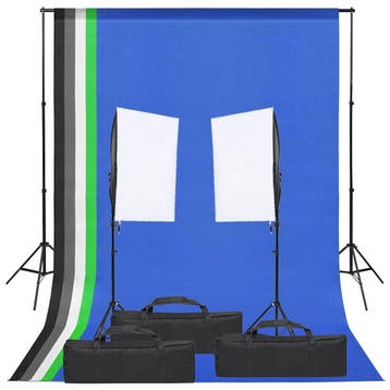 vidaXL Fotostudioset met verlichtingsset en achtergrond, Verzenden, Nieuw