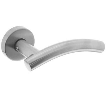 Intersteel deurkruk gebogen met geveerde rozet ATP RVS, Ophalen of Verzenden