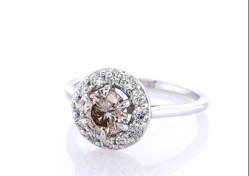 Zonder minimumprijs - Ring - 14 karaat Witgoud - 1.03ct. tw., Nieuw