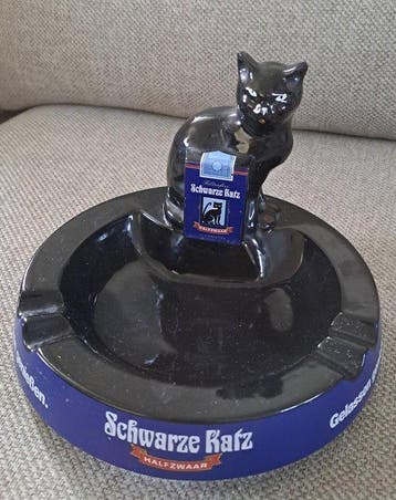 Schwarze Katz - Asbak - Aardewerk - Reclame item, Nieuw