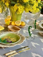 Ottomaanse tafelkleed met ikat-stijl patroon voor grote