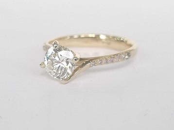 Bague de fiançailles - 14 carats Or jaune - 1.09ct. tw., Handtassen en Accessoires, Antieke sieraden
