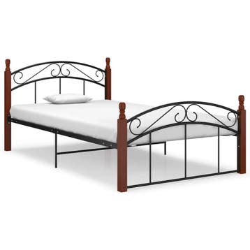 Bedframe 120x200 metaal/eik | Tweede kansje | OP = OP, Huis en Inrichting, Slaapkamer | Bedden, Overige materialen, Overige kleuren