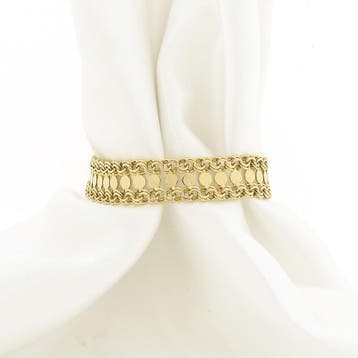 Gouden galeriedraad schakelarmband., Ophalen of Verzenden