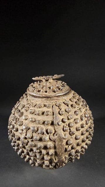 Bronzen doos voor medicinale doeleinden. - Gan - Burkina, Antiek en Kunst
